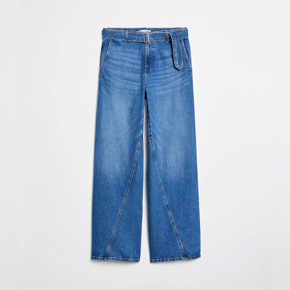 LOFT Belted Wide Leg Jeans NWT